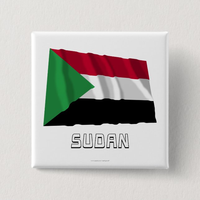 Sudan som vinkar flagga med namn knapp (Framsida)