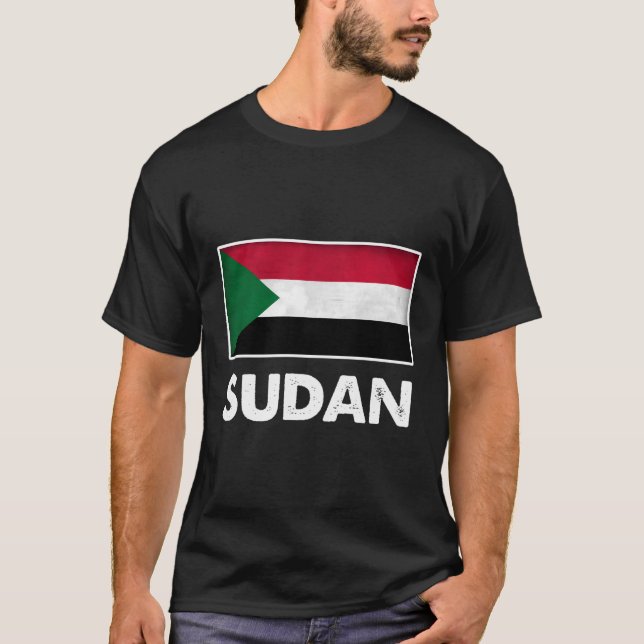 Sudan Sudanesiska Flagga T Shirt (Framsida)
