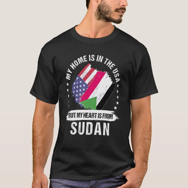 Sudanese American Patriot Grown Proud My Heart is  T Shirt (Framsida)