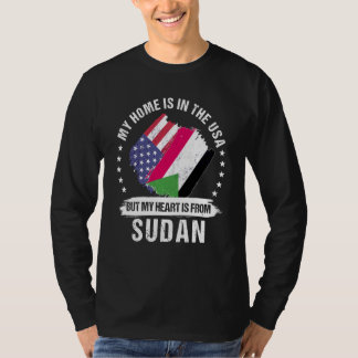 Sudanese American Patriot Grown Proud My Heart is  T Shirt