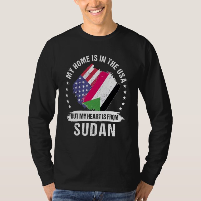 Sudanese American Patriot Grown Proud My Heart is  T Shirt (Framsida)