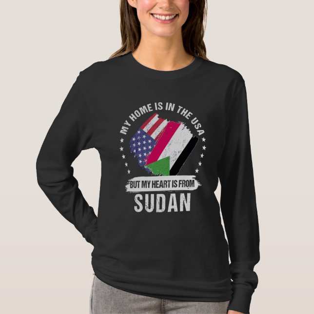 Sudanese American Patriot Grown Proud My Heart is  T Shirt (Framsida)