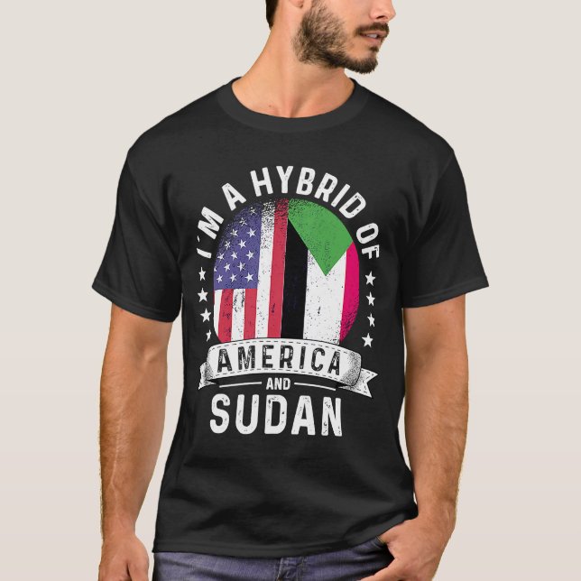 Sudanesisk amerikansk patriot Grown Flagga Humor T Shirt (Framsida)