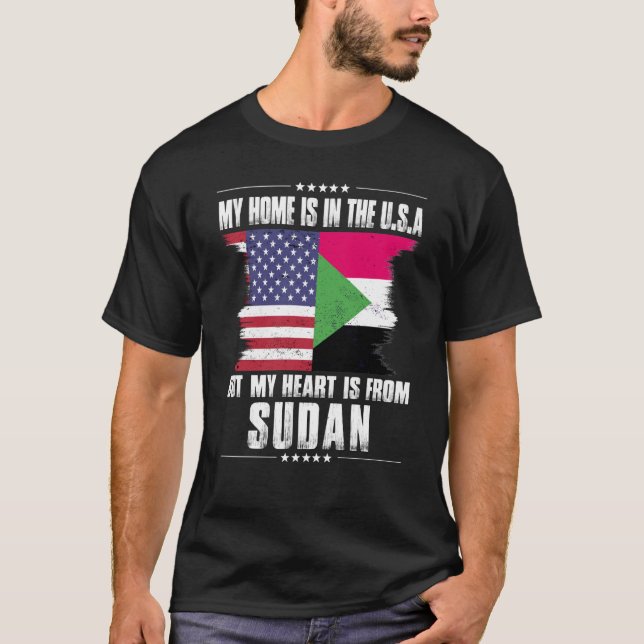 Sudanesisk amerikansk patriot Grown Proud Home Hea T Shirt (Framsida)
