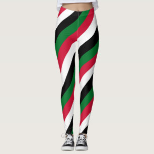 Sudanesiska Flagga Färg diagonal strimlad Leggings