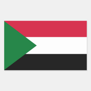 Sudanesiska Flagga, Flagga i Sudan Rektangulärt Klistermärke
