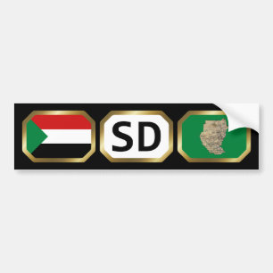 Sudanesiska Flagga-kodsstötfångare Bildekal