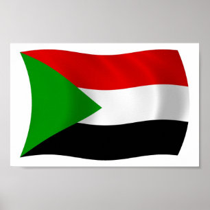 Sudanesiska Flagga Poster utskrift