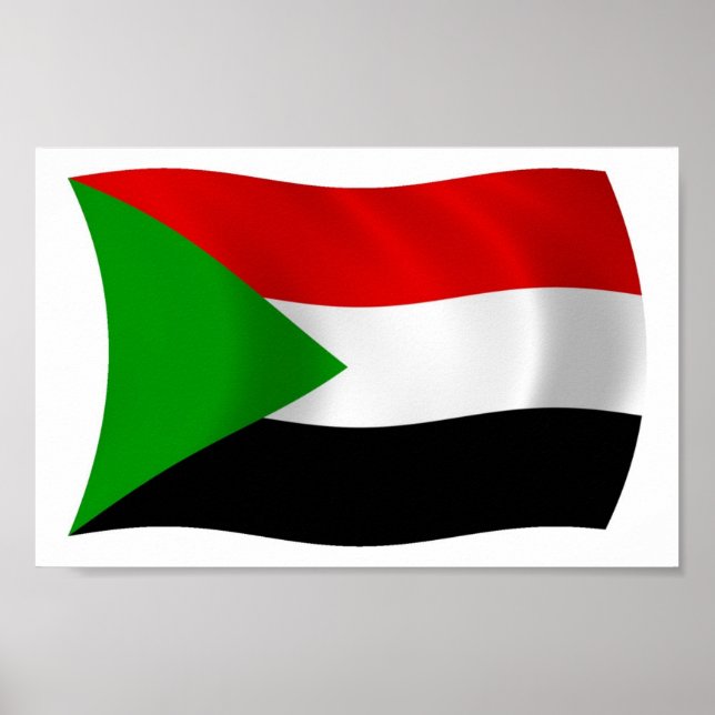 Sudanesiska Flagga Poster utskrift (Framsidan)