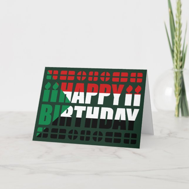 Sudans Flagga-födelsedagskort Kort (Framsida)