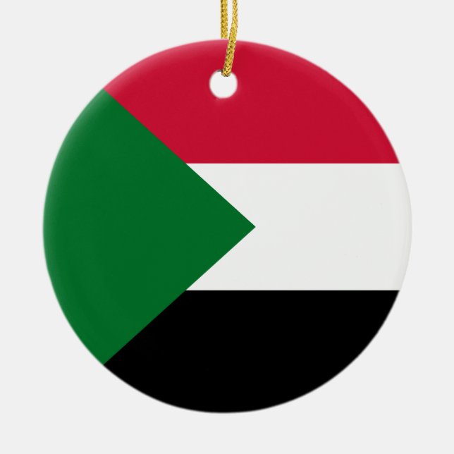 Sudans flagga julgransprydnad keramik (Framsidan)