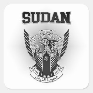 Sudans Jackande av Arm Fyrkantigt Klistermärke