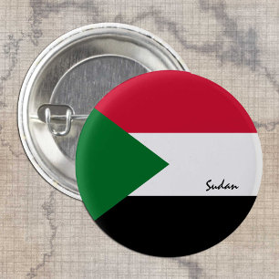Sudansknapp, patriotisk sudanesisk Flagga mode Knapp