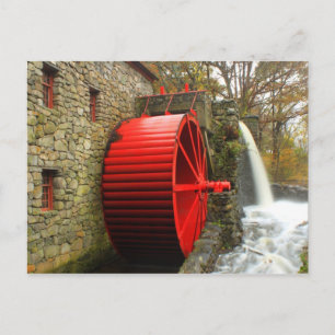 Sudbury Grist Mill Vatten Wheel Vykort