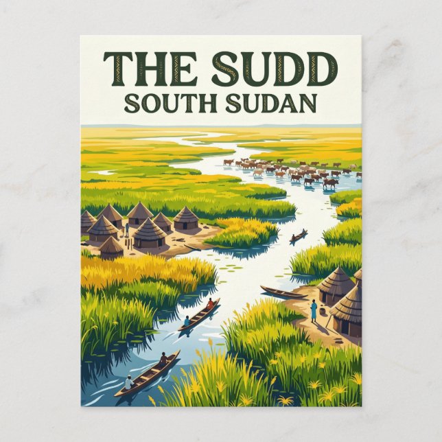 Sudd-våtmarken Sydsudan Vykort (Framsida)