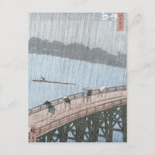 Sudden Shower over Shin-Ohashi Bridge och Vykort