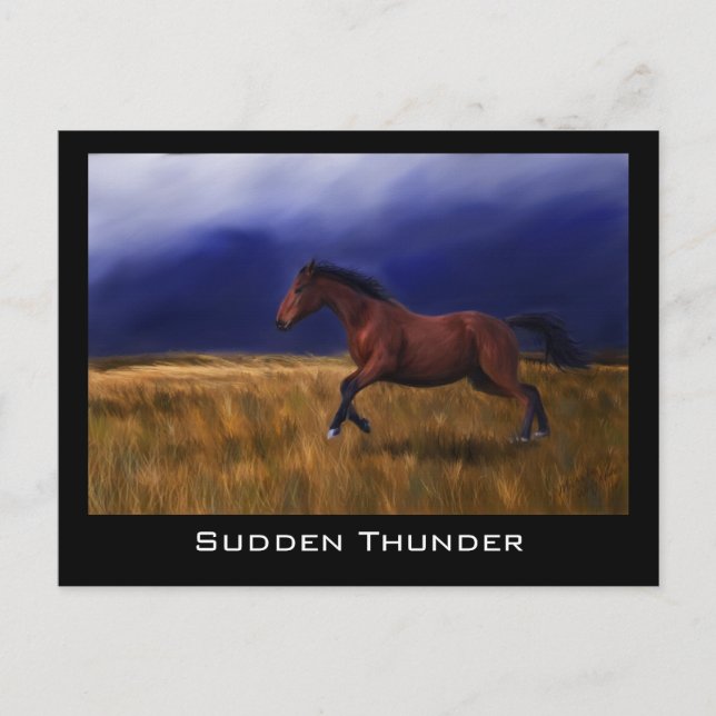 Sudden Thunder Horse Art Vykort (Framsida)