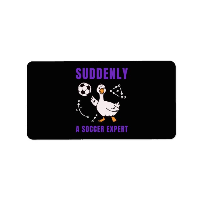 Suddenly a soccer expert adressetikett (Framsidan)