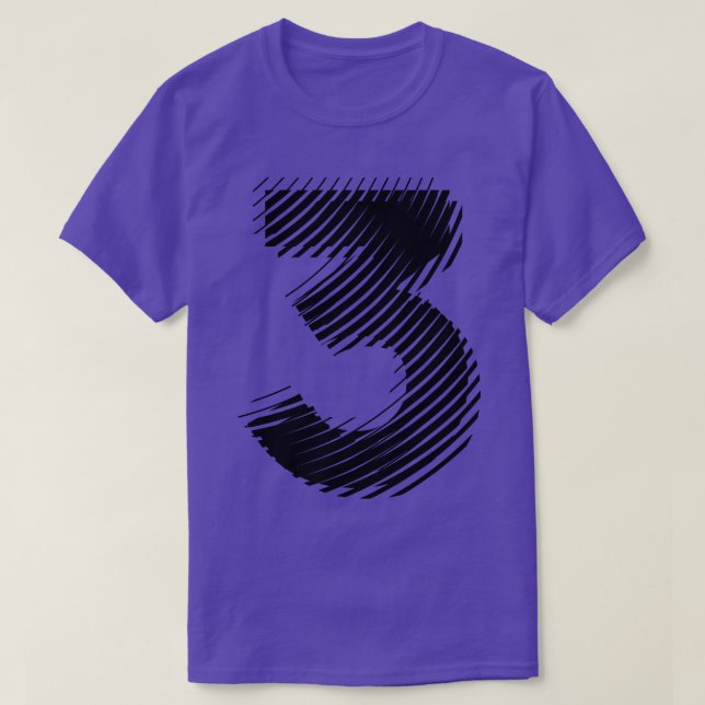 suddig 3 i svart t shirt (Design framsida)