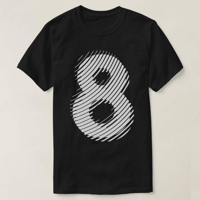 suddig 8 i vitt t shirt (Design framsida)