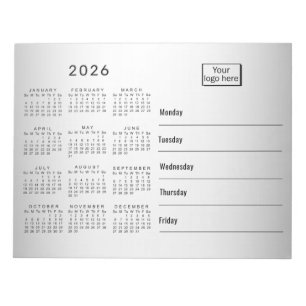 Suddigt grått bakgrundslogotyp 2026 kalender anteckningsblock