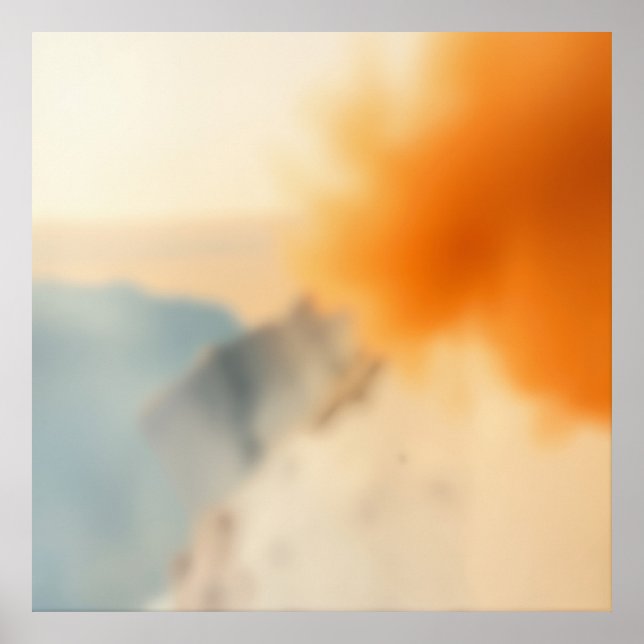 Suddigt Konst Neutralt Varmt Abstrakt Poster (Framsidan)
