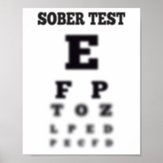Suddigt Nyktra Test Ögonkort Poster