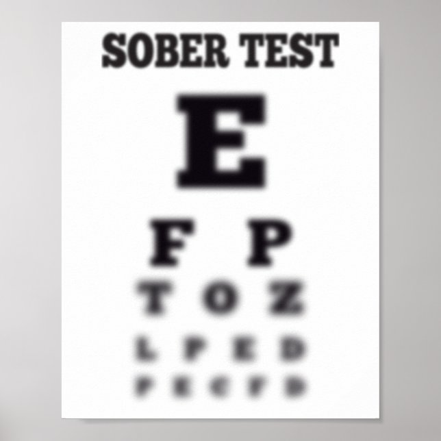 Suddigt Nyktra Test Ögonkort Poster (Framsidan)