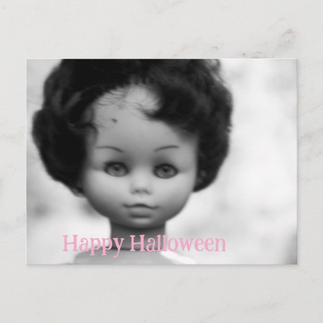 Suddporträtt av docka - Halloween Vykort (Framsida)