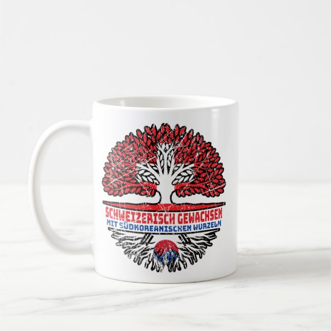 Südkorea Südkoreanisch Schweizer Schweiz Baum Kaffemugg (Vänster)