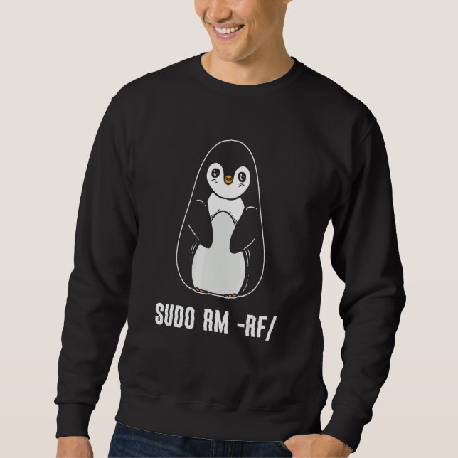 sudo rm rf Linux Datorprogrammerare Lång Ärmad Tröja (Framsida)
