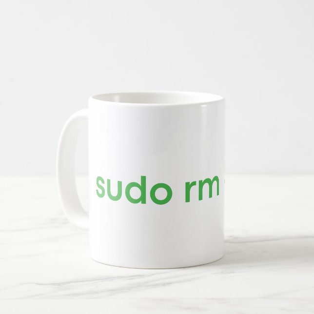 sudo rm - rf - LINUX PUN Kaffemugg (Framsida vänster)