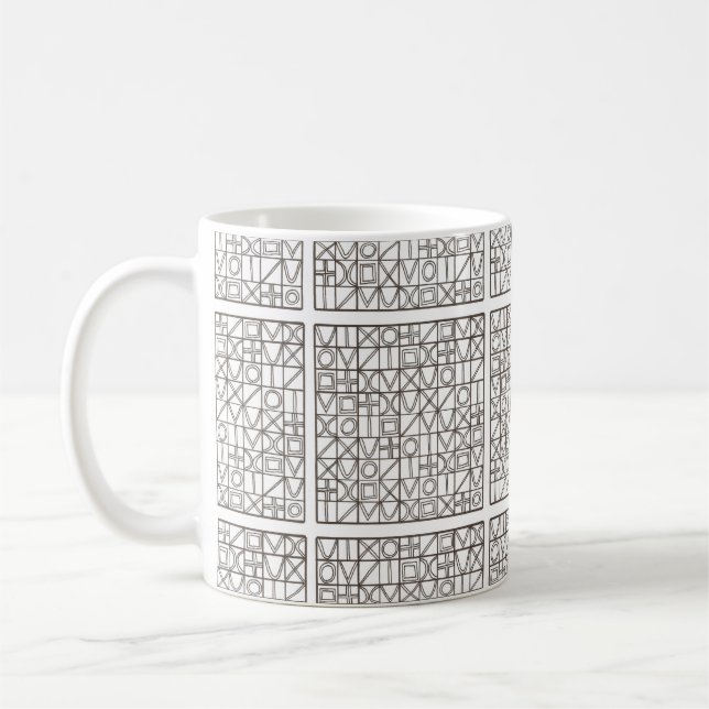 Sudoku 2-Black och White Modern Minimalist Kaffemugg (Vänster)