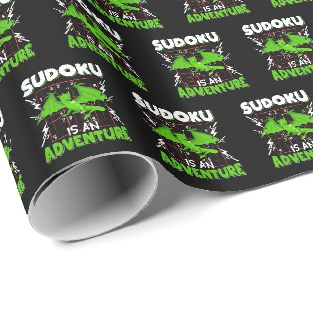Sudoku är en äventyrs-puzzle älskare presentpapper (Rullad Hörn)