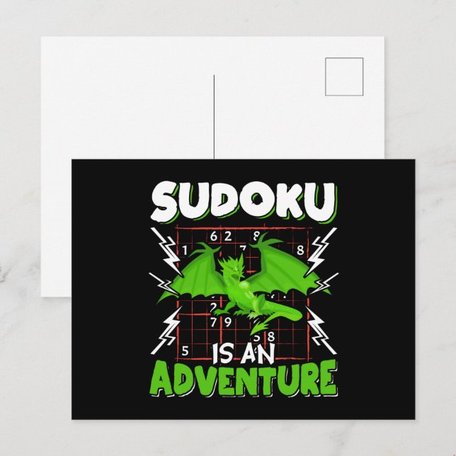 Sudoku är en äventyrs-puzzle-älskare vykort (Fram/baksida)