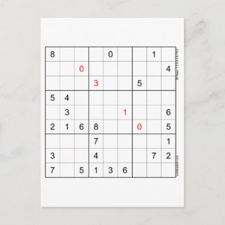 Sudoku Birthday Card 03-10 Helg Vykort