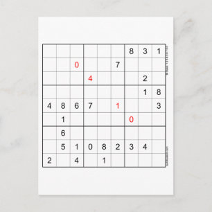 Sudoku Birthday Card 04-10 Helg Vykort