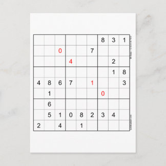 Sudoku Birthday Card 04-10 Helg Vykort