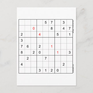 Sudoku Birthday Card 04-11 Helg Vykort