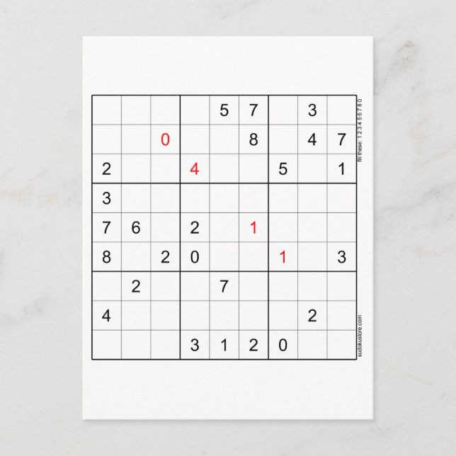 Sudoku Birthday Card 04-11 Helg Vykort (Framsida)