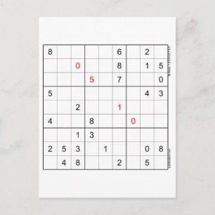 Sudoku Birthday Card 05-10 Helg Vykort