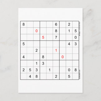 Sudoku Birthday Card 05-10 Helg Vykort