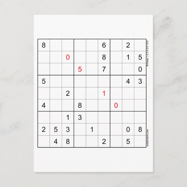 Sudoku Birthday Card 05-10 Helg Vykort (Framsida)