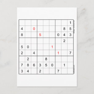 Sudoku Birthday Card 05-11 Helg Vykort