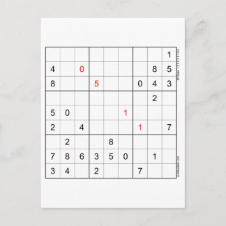 Sudoku Birthday Card 05-11 Helg Vykort