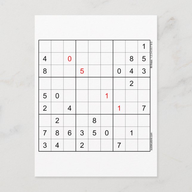 Sudoku Birthday Card 05-11 Helg Vykort (Framsida)