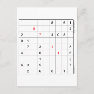 Sudoku Birthday Card 07-11 Helg Vykort