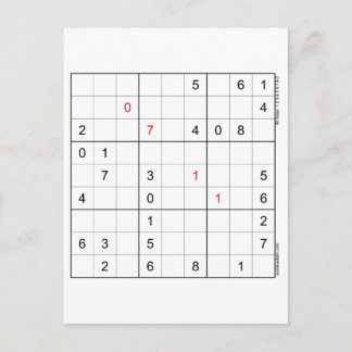 Sudoku Birthday Card 07-11 Helg Vykort