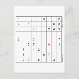 Sudoku Birthday Card 18-10 Helg Vykort