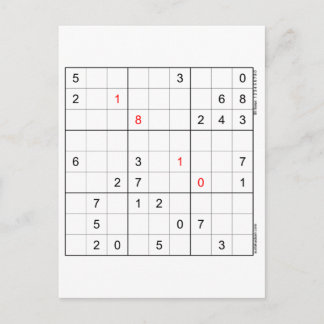 Sudoku Birthday Card 18-10 Helg Vykort
